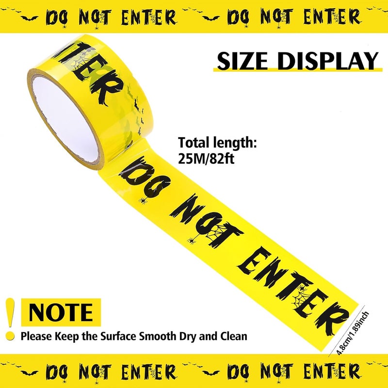 Daucin Halloween Caution Tape, Halloween Decorations Caution Tape DO NOT Enter Adhesive Halloween Decorations Tape Barricade Safety Tape for Workplace Danger Areas Halloween Decorations - 82.02 feet - Image 2